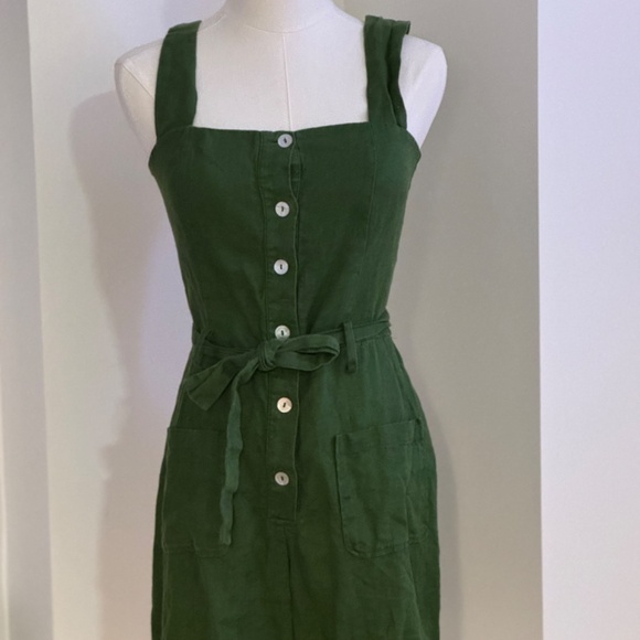 Green Linen Romper - XS - Picture 7 of 7